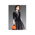 Ladie Black Half Sleeve Office Dress